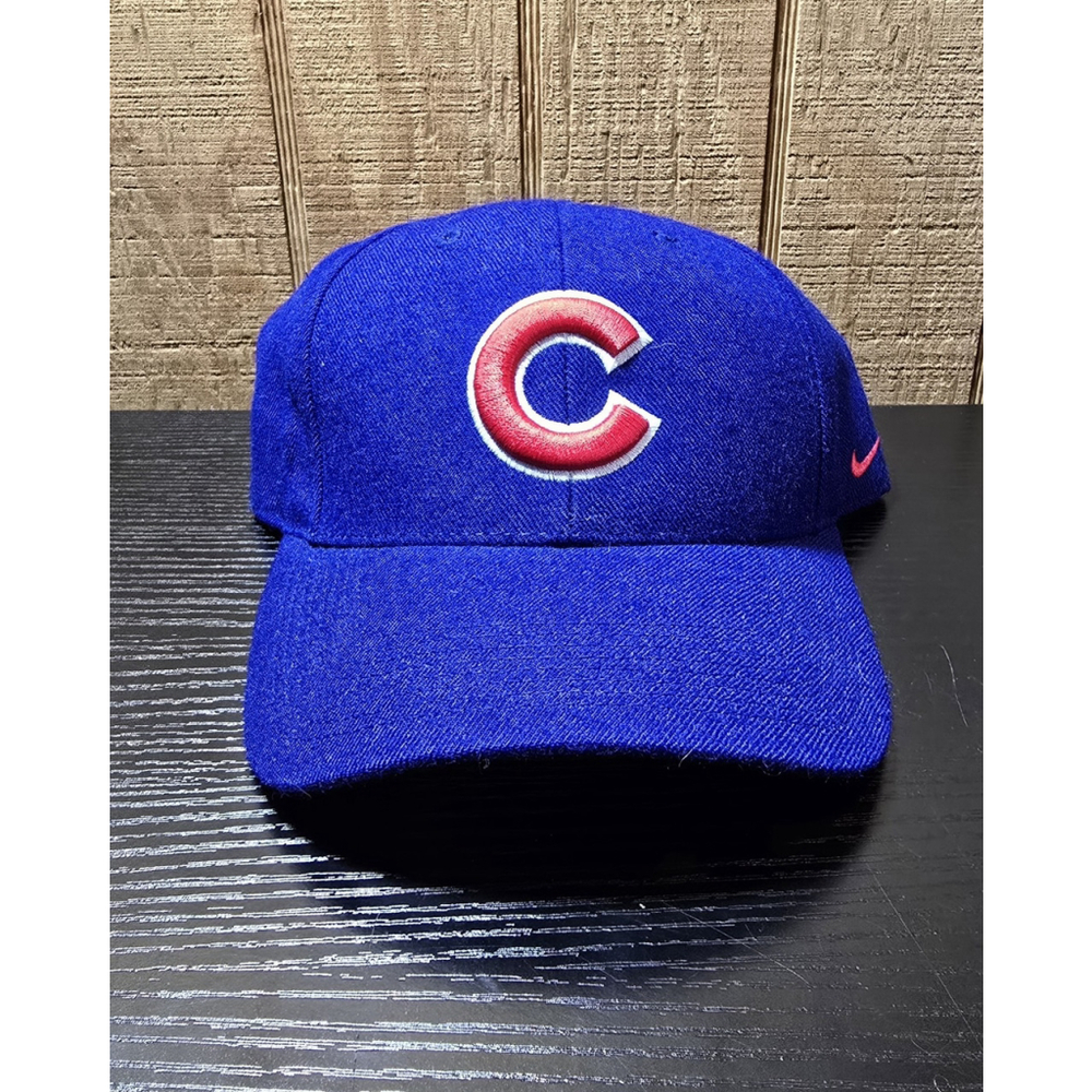 Vintage Nike Chicago Cubs Hat MLB Genuine Merchandise 100% Wool Blue Cap OSFA